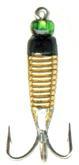 Мормышка вольфрамовая "Чертик с ушком рифленый", 2.5мм, золото