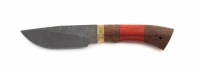 Нож Рысь с кожаным чехлом (дамаск)