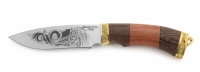 Нож Лесник с кожаным чехлом (кованная сталь 95х18 с гравировкой)