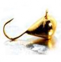 Мормышка вольфрам. "Капля" с ушком (Salmo), 0.10г, золото